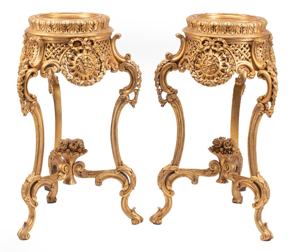PAIR OF LOUIS XV-STYLE GILTWOOD