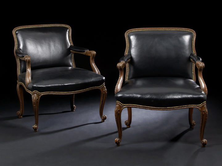 Pair of Louis XV-Style Mahogany