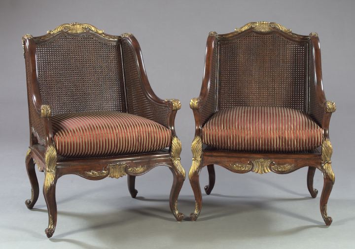 Pair of Louis XV-Style Mahogany and