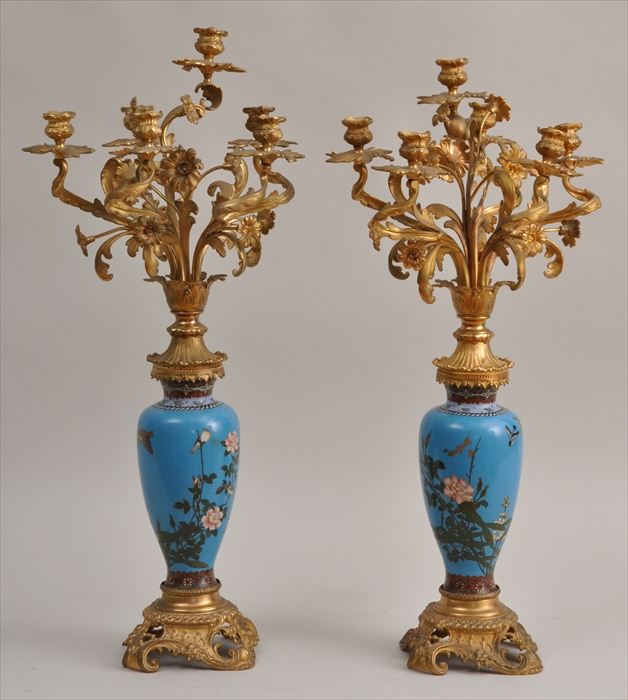 PAIR OF LOUIS XV-STYLE SIX-LIGHT