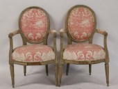 PAIR OF LOUIS XV1 ARM CHAIRS.