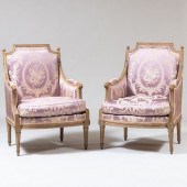 PAIR OF LOUIS XVI CARVED AND P