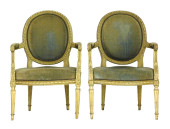 PAIR OF LOUIS XVI FORM ARMCHAI
