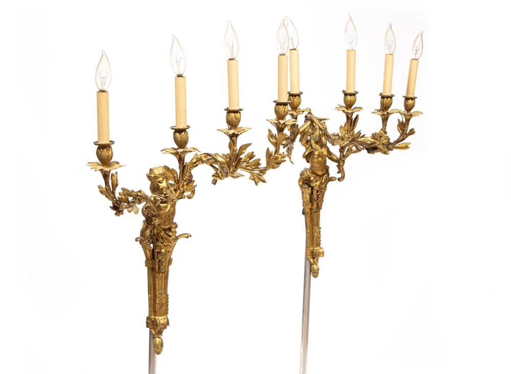 PAIR OF LOUIS XVI GILT BRONZE