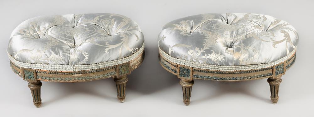 PAIR OF LOUIS XVI GREY AND BLUE