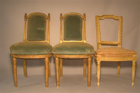 PAIR OF LOUIS XVI STYLE PARCEL GILT