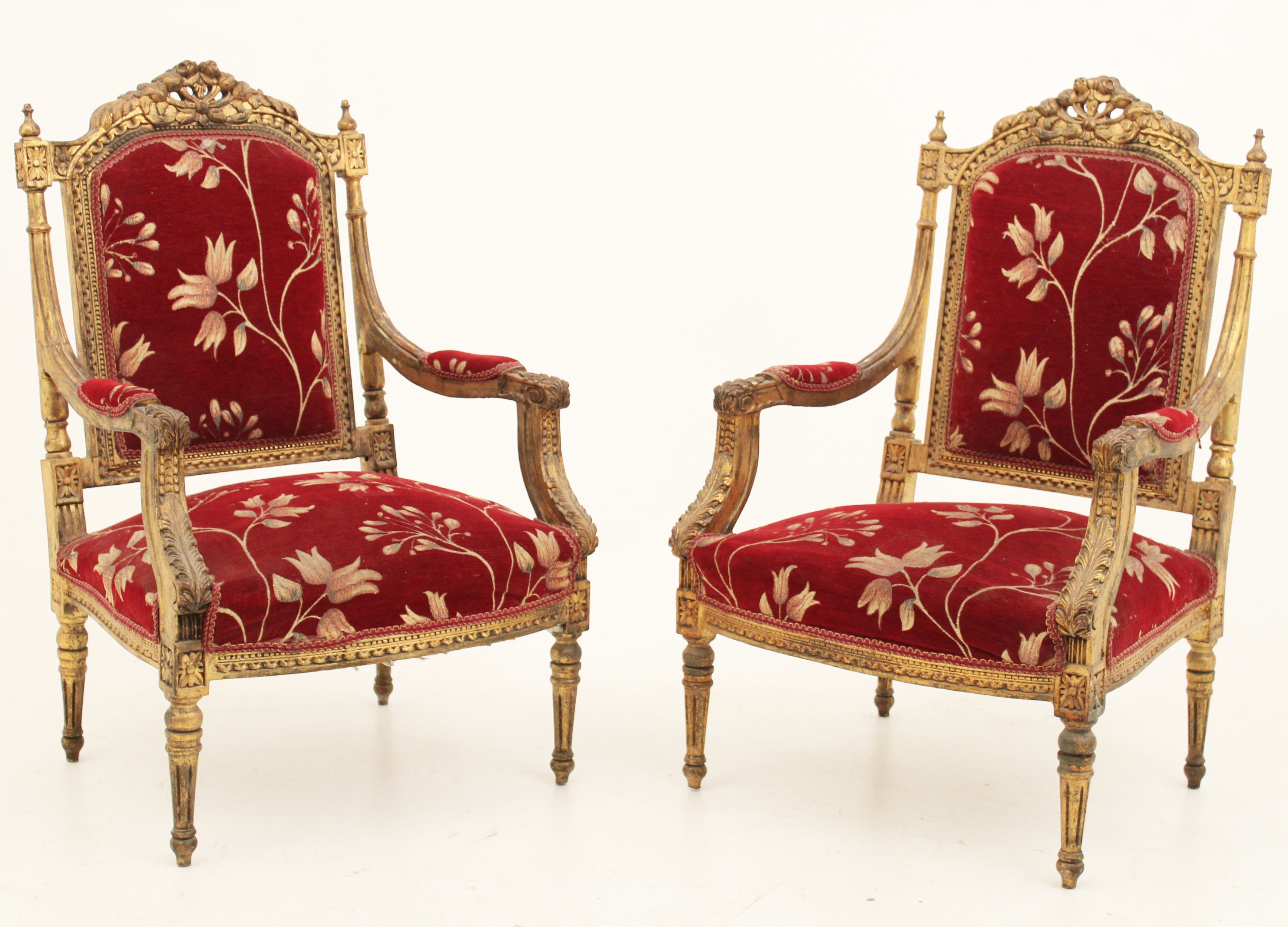 PAIR OF LOUIS XVI STYLE GOLD LEAF