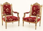 PAIR OF LOUIS XVI STYLE GOLD L