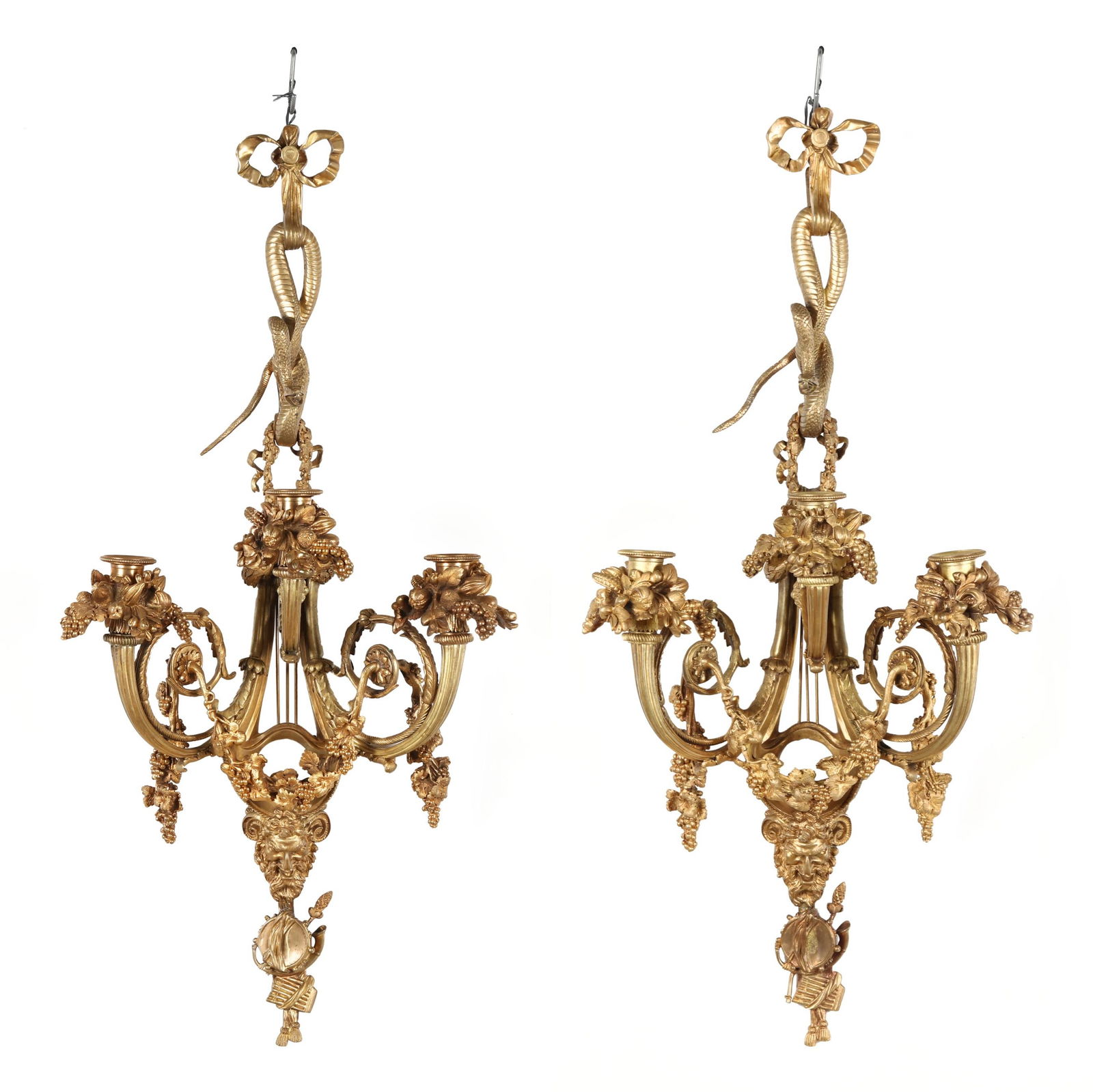 PAIR OF LOUIS XVI STYLE DORE BRONZE