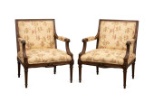 PAIR OF LOUIS XVI STYLE WALNUT