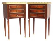PAIR OF LOUIS XVI STYLE MAHOGA