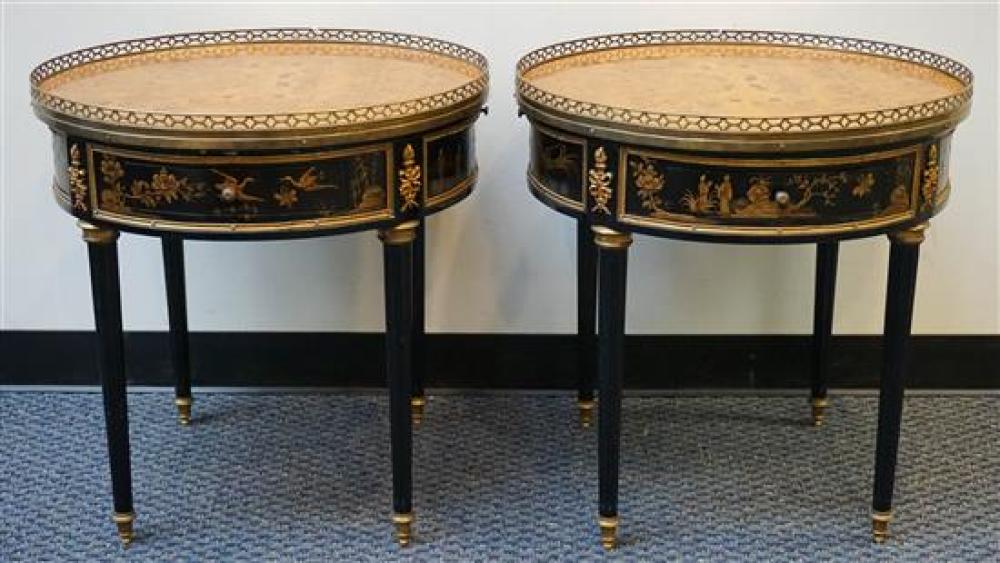 PAIR OF LOUIS XVI STYLE BLACK