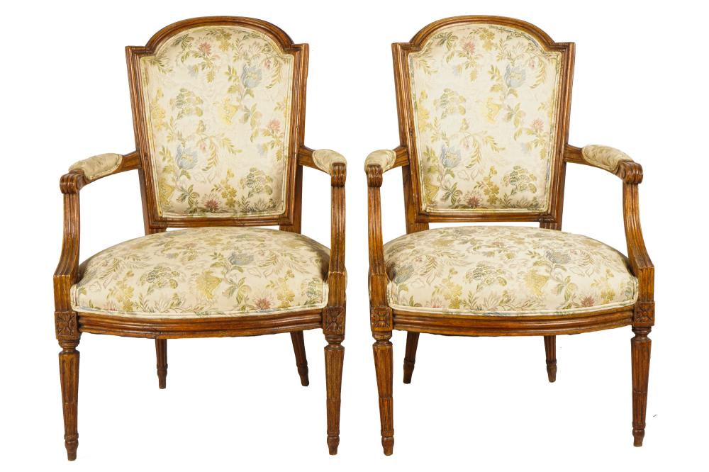 PAIR OF LOUIS XVI STYLE WALNUT