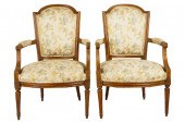 PAIR OF LOUIS XVI STYLE WALNUT
