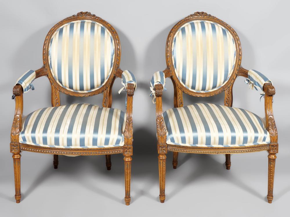 PAIR OF LOUIS XVI STYLE BEECHWOOD