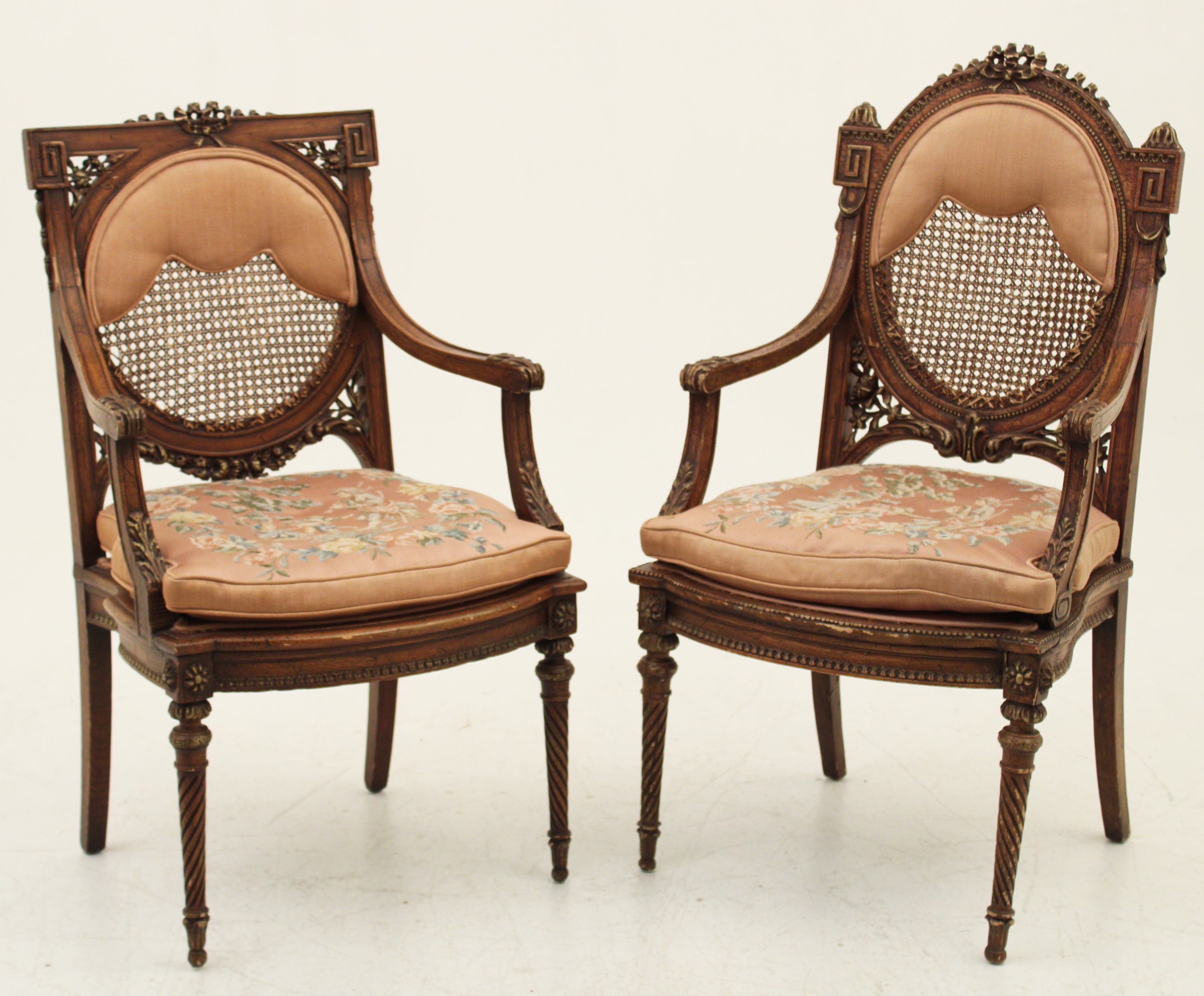 PAIR OF LOUIS XVI STYLE ARMCHAIRS