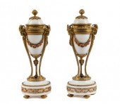 PAIR OF LOUIS XVI STYLE MARBLE