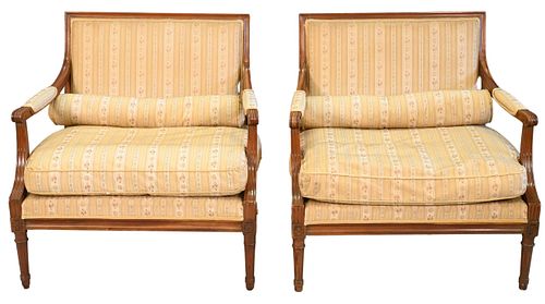 PAIR OF LOUIS XVI STYLE OPEN ARM