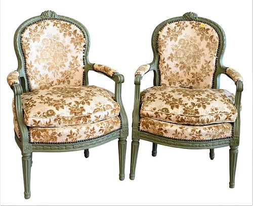 PAIR OF LOUIS XVI STYLE FAUTEUIL,