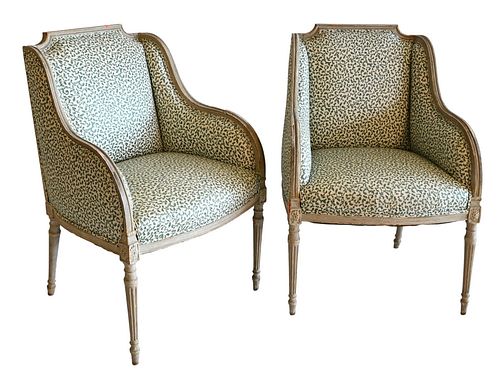 PAIR OF LOUIS XVI STYLE BERGERES,