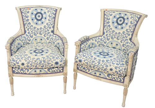 PAIR OF LOUIS XVI STYLE CHAIRS,