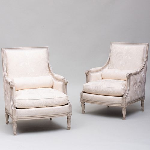 PAIR OF LOUIS XVI STYLE GREY