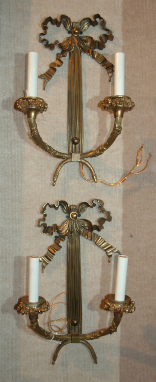 Pair of Louis XVI Style Brass and