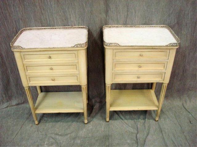 Pair of Louis XVI Style Marbletop