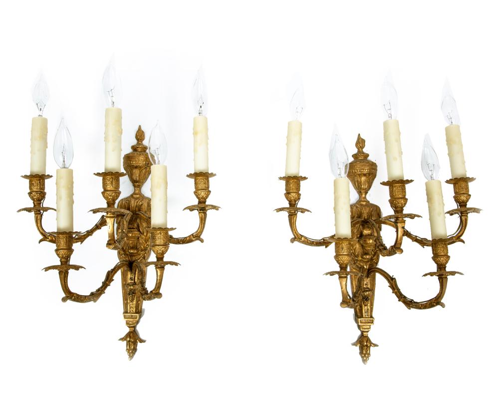 PAIR OF LOUIS XVI-STYLE BRONZE