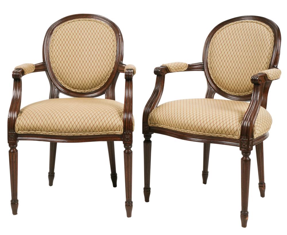 PAIR OF LOUIS XVI-STYLE MAHOGANY