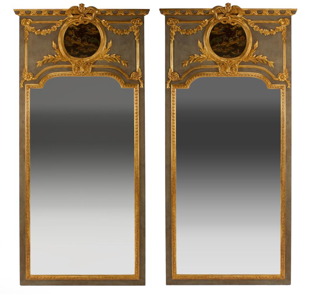 PAIR OF LOUIS XVI-STYLE PAINTED AND