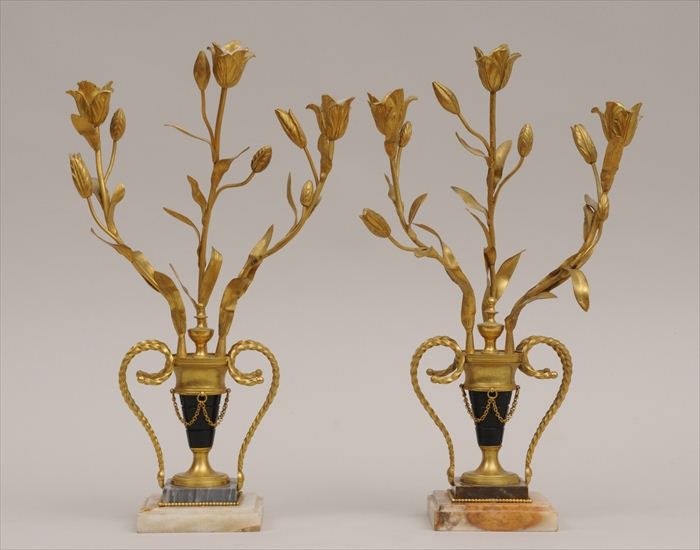PAIR OF LOUIS XVI VARIEGATED MARBLE