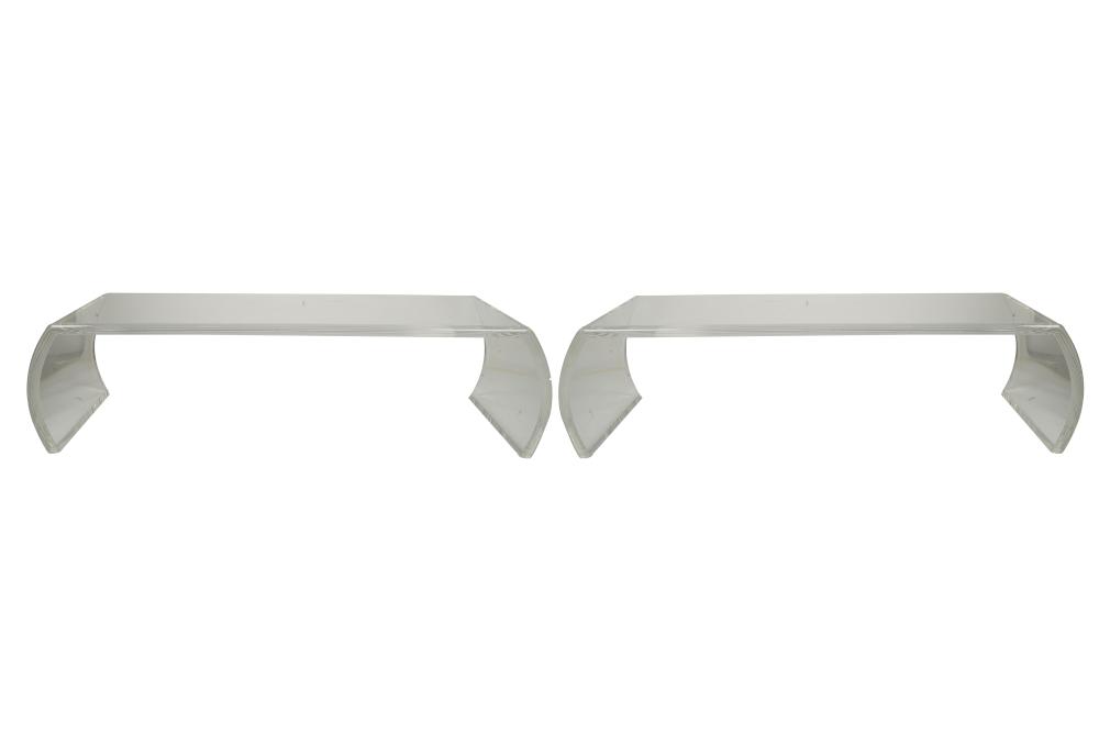PAIR OF LUCITE COFFEE