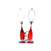 PAIR OF LUCITE LAMPSPair of Mi