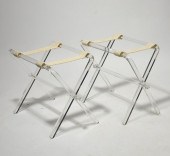 PAIR OF LUCITE MID-CENTURY LUG