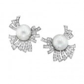 Pair of Mabe Pearl and Diamond