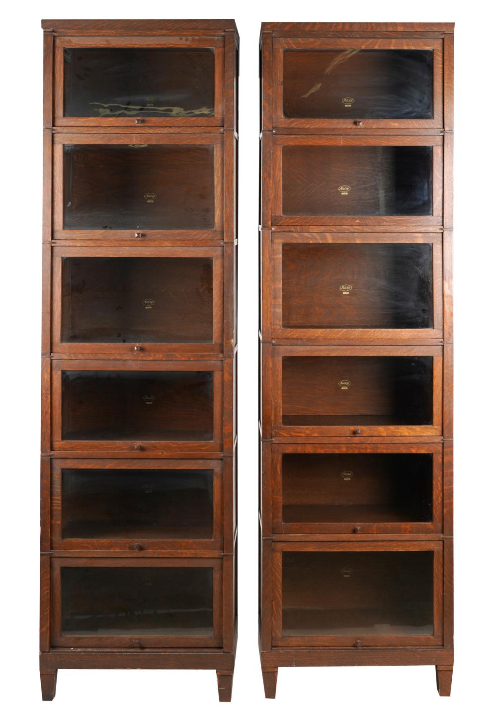 PAIR OF MACEY OAK STACKING LAWYER'S