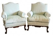 PAIR OF MAHOGANY ARMCHAIRS, HA