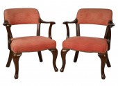 PAIR OF MAHOGANY ARMCHAIRSwith