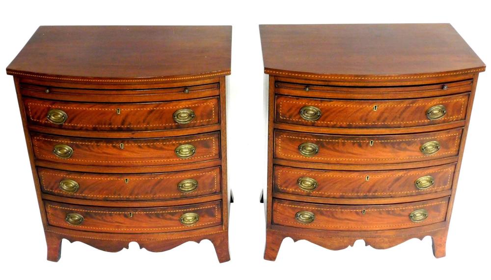 PAIR OF MAHOGANY BOW FRONT