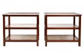 PAIR OF MAHOGANY, CANE, AND GL