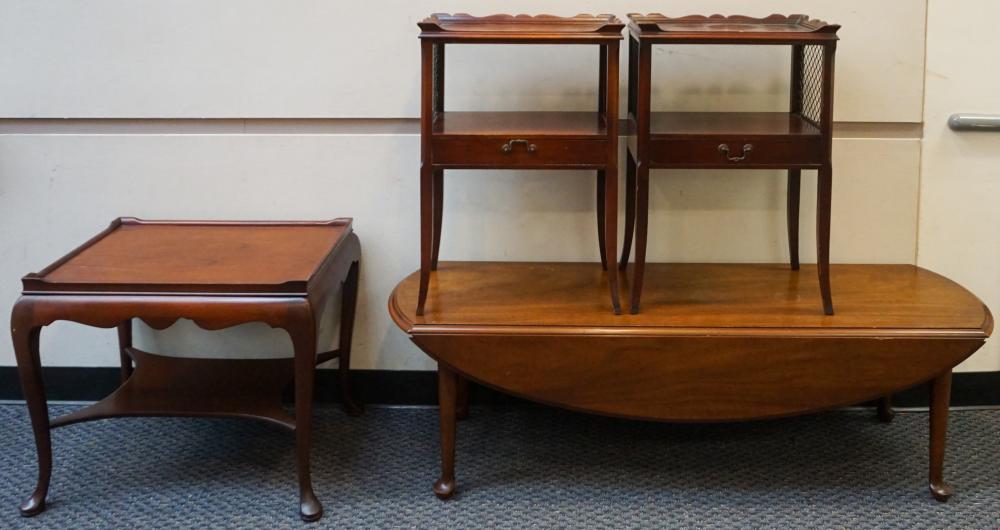 PAIR OF MAHOGANY END TABLES, A