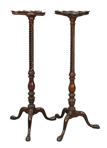 PAIR OF MAHOGANY FERN STANDS,