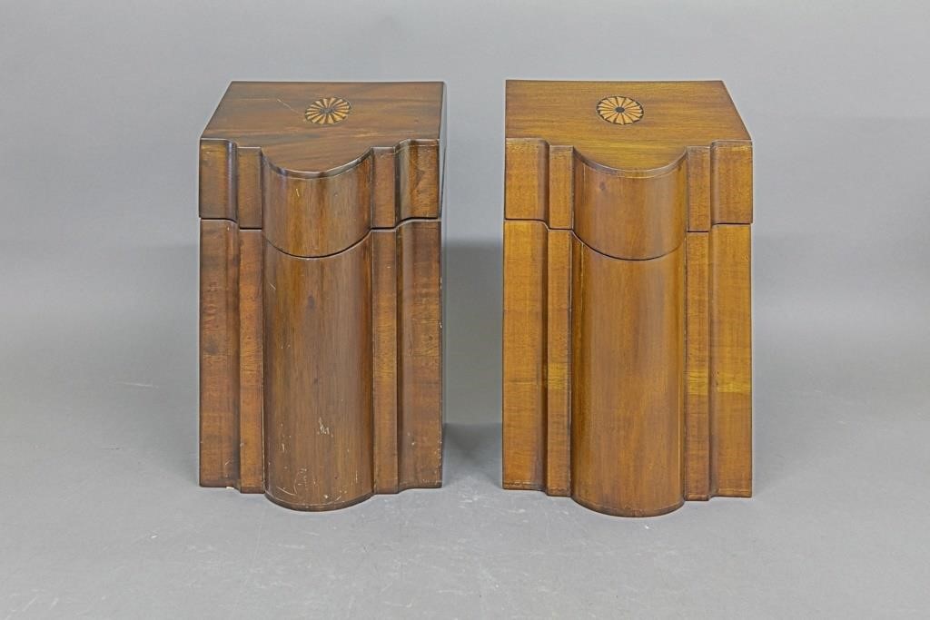 Pair of mahogany knife boxes by