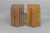 Pair of mahogany knife boxes b