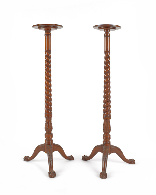 Pair of mahogany pedestals 20th