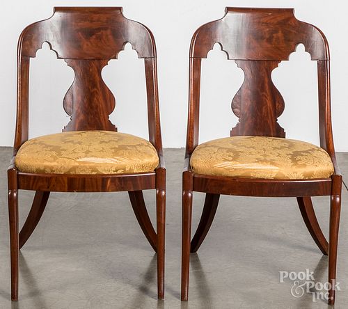 PAIR OF MAHOGANY SABRE LEG DINING