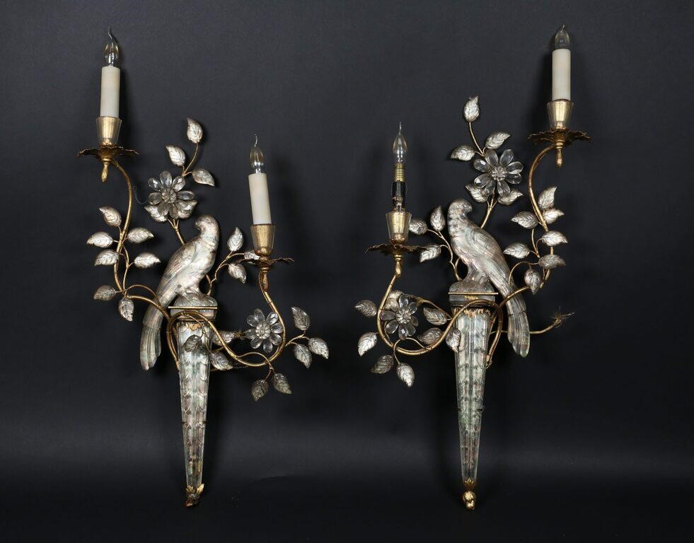 PAIR OF MAISON BAGUES CRYSTAL