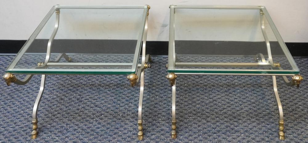 PAIR OF MAISON JANSEN CHROME, BRASS