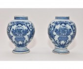 Pair of Makkum delft vases, 19